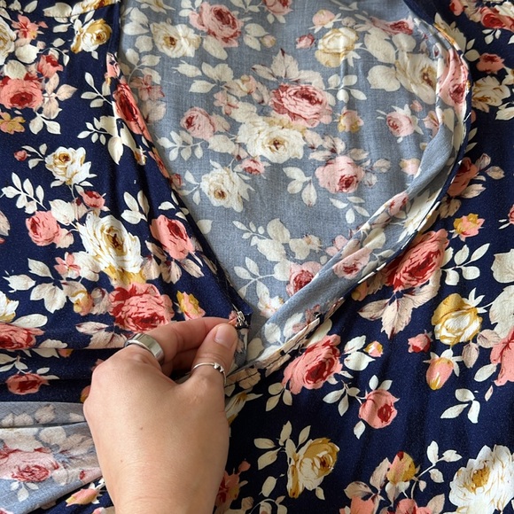 Wrap Dress/Cover Up in Navy Fleur Estella by Jessica Ray - Picture 8 of 11